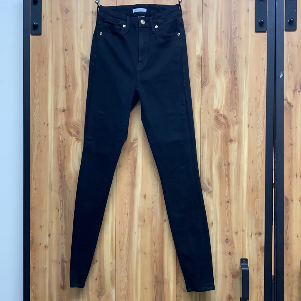 25” (size 0) Long Good American ‘Good Waist’ Black Denim.